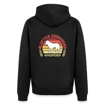 Bluetick Coonhound Gift Funny Saying - Unisex Premium Organic Zip Hoodie - black - Back - Nico (187cm)