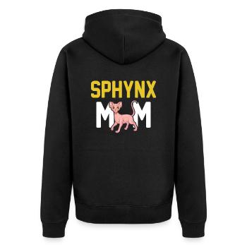 Sphynx Cat 2 - Unisex Premium Bio Zip Hoodie - Schwarz - Hinten - Nico (187cm)