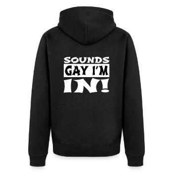 blagues drôle coeur cool une race lgbt transgenre - Veste à capuche bio Premium Unisexe - noir - Dos - Nico (187cm)