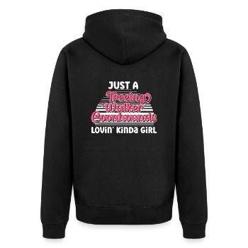 Treeing Walker Coonhound - Unisex Premium Organic Zip Hoodie - black - Back - Nico (187cm)