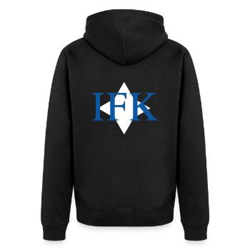 IFK Östergötland - Unisex Premium Organic Zip Hoodie - black - Back - Nico (187cm)