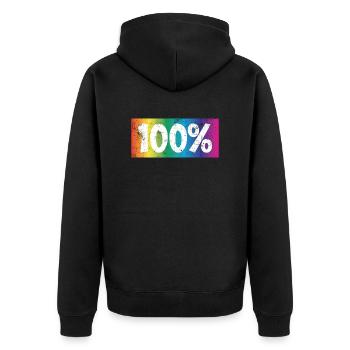 100 % - Unisex Premium Organic Zip Hoodie - black - Back - Nico (187cm)