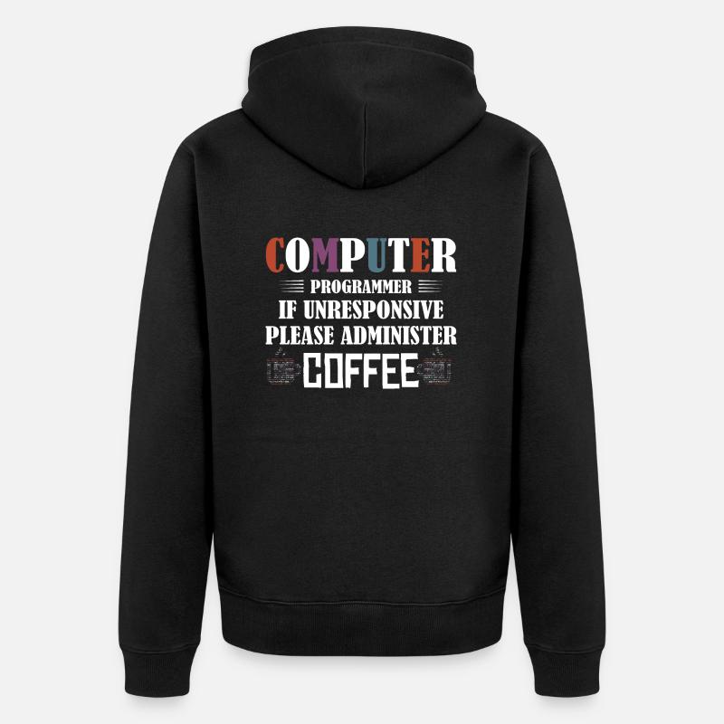 Computer Programmer Software Coding - Unisex Premium Bio Zip Hoodie - Schwarz