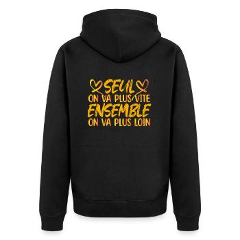 Saint Valentin meilleure Copine copain amoureux - Veste à capuche bio Premium Unisexe - noir - Dos - Nico (187cm)