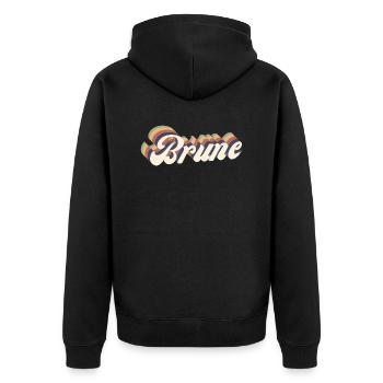Brune vintage - Veste à capuche bio Premium Unisexe - noir - Dos - Nico (187cm)