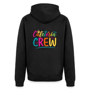 Cafeteria Crew Funny Sarcastic Gift Idea colored V - Unisex Premium Organic Zip Hoodie - black - Back - Nico (187cm)