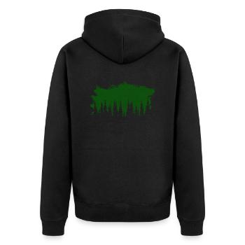 Wald Outdoor Wälder Förster Jäger - Unisex Premium Bio Zip Hoodie - Schwarz - Hinten - Nico (187cm)