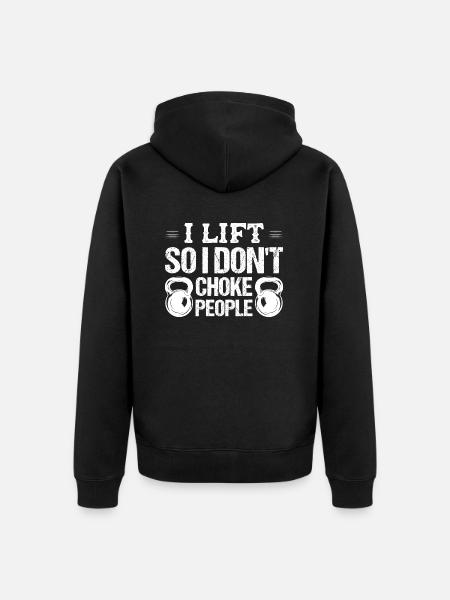 I Lift So I Don't Choke Workout Training Weight Li - Premium økologisk unisex-hættejakke - sort
