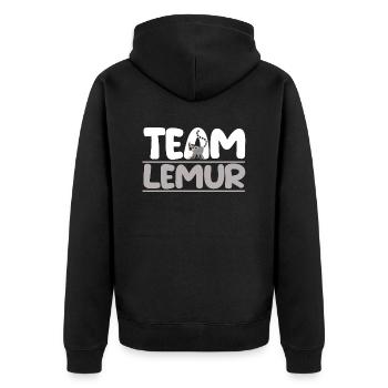 Lemur - Unisex Premium Bio Zip Hoodie - Schwarz - Hinten - Nico (187cm)