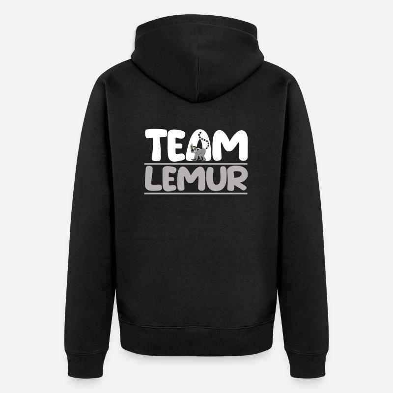 Lemur - Unisex Premium Bio Zip Hoodie - Schwarz