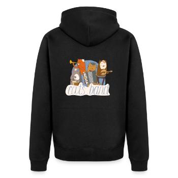 Katzen spielen Musik - Unisex Premium Bio Zip Hoodie - Schwarz - Hinten - Nico (187cm)