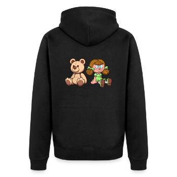 Dessin animé Teddy Bear And Doll - Veste à capuche bio Premium Unisexe - noir - Dos - Nico (187cm)