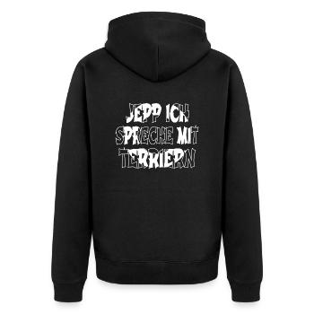 hunderasse lieblingshund geburtstagsgeschenkidee - Unisex Premium Bio Zip Hoodie - Schwarz - Hinten - Nico (187cm)