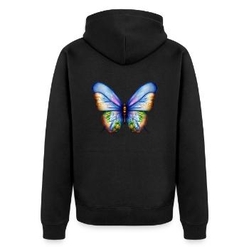 Papillon Insecte Animal Papillon - Veste à capuche bio Premium Unisexe - noir - Dos - Nico (187cm)