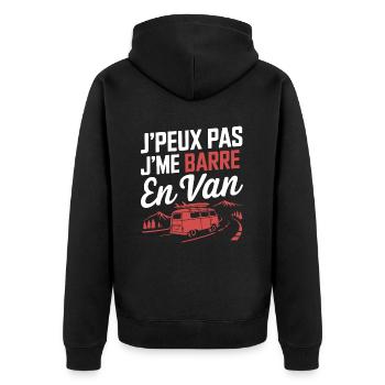 j'peu pas j'me barre en Van - Veste à capuche bio Premium Unisexe - noir - Dos - Nico (187cm)