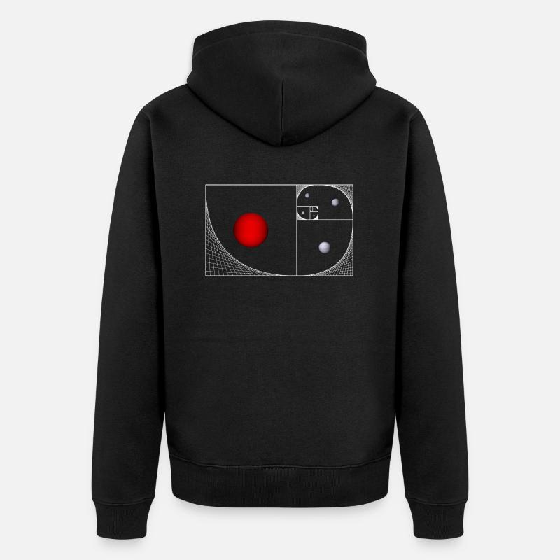 Fibonacci Schnecke - Unisex Premium Bio Zip Hoodie - Schwarz