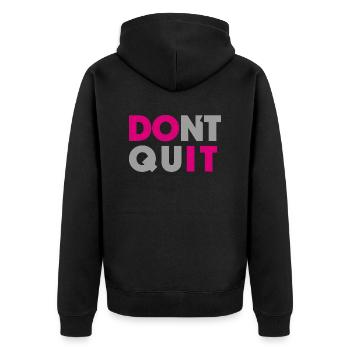 dont quit do it - Unisex Premium Organic Zip Hoodie - black - Back - Nico (187cm)
