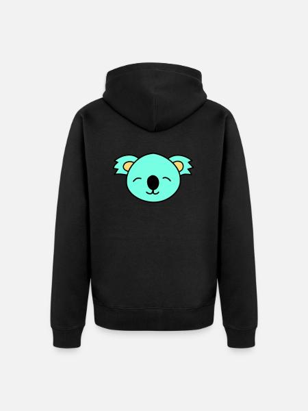 Mignon ours Koala - Veste à capuche bio Premium Unisexe - noir