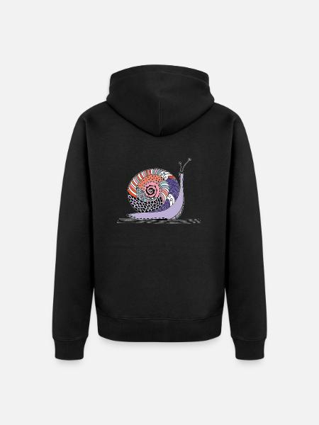 Escargot - Veste à capuche bio Premium Unisexe - noir