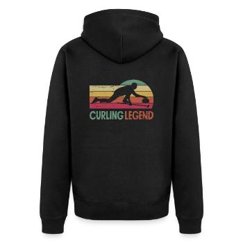 Joueur de curling Curler Curling Legend - Veste à capuche bio Premium Unisexe - noir - Dos - Nico (187cm)