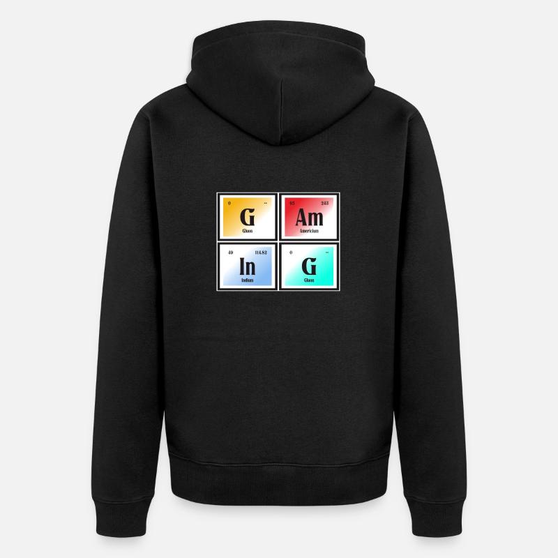 Gaming-| Periodensystem der Elemente - Unisex Premium Bio Zip Hoodie - Schwarz
