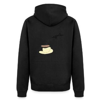 Coffee love - Life for coffee - Unisex Premium Organic Zip Hoodie - black - Back - Nico (187cm)