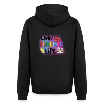 Teachers Teachers School Teachers Teaching Staff - Unisex Premium Organic Zip Hoodie - black - Back - Nico (187cm)