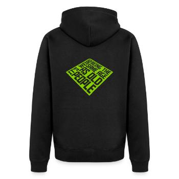 being old people age - Unisex Premium Bio Zip Hoodie - Schwarz - Hinten - Nico (187cm)