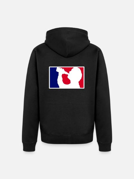 saufen liga - Unisex Premium Organic Zip Hoodie - black