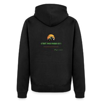 C'est pas paris coucher de soleil - Veste à capuche bio Premium Unisexe - noir - Dos - Nico (187cm)