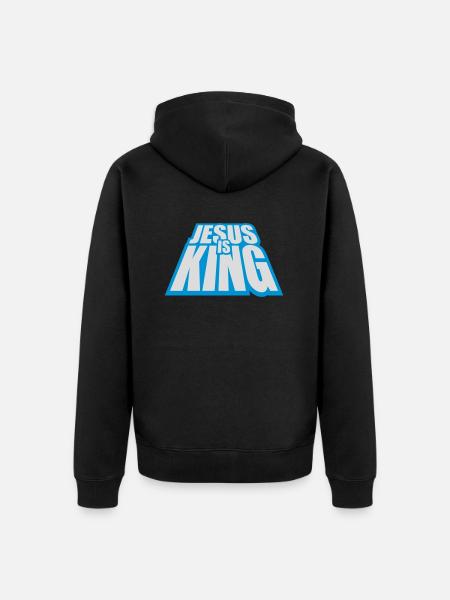 jesus is king quote - Unisex Premium Organic Zip Hoodie - black