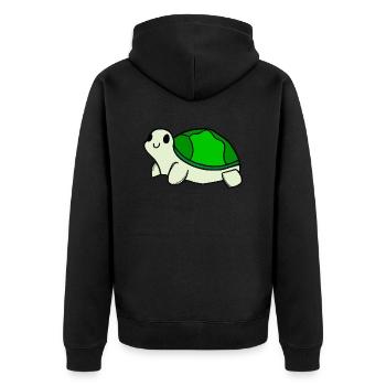 Süße Schildkröte Geschenkidee Baby und Kinder - Unisex Premium Bio Zip Hoodie - Schwarz - Hinten - Nico (187cm)