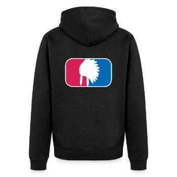 Indianer Häuptling Kopfschmuck lustige Geschenk - Unisex Premium Bio Zip Hoodie - Schwarz - Hinten - Nico (187cm)