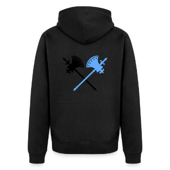 Äxte - Unisex Premium Bio Zip Hoodie - Schwarz - Hinten - Nico (187cm)