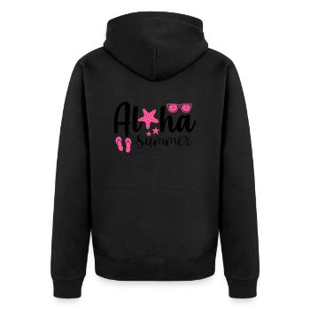 Aloha Été - Veste à capuche bio Premium Unisexe - noir - Dos - Nico (187cm)