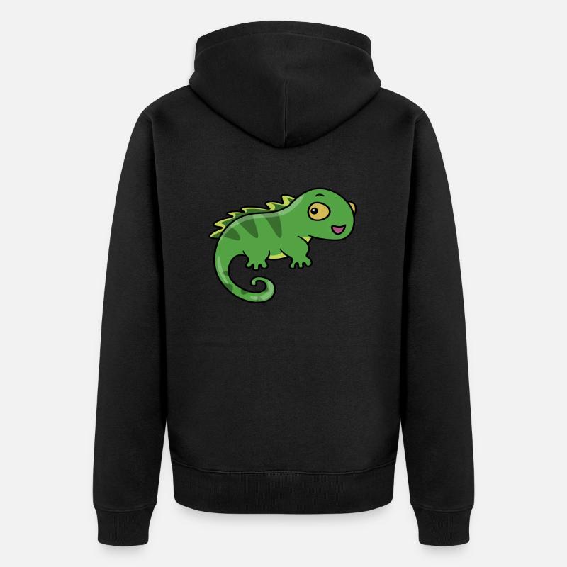 Camélion vert - Veste à capuche bio Premium Unisexe - noir