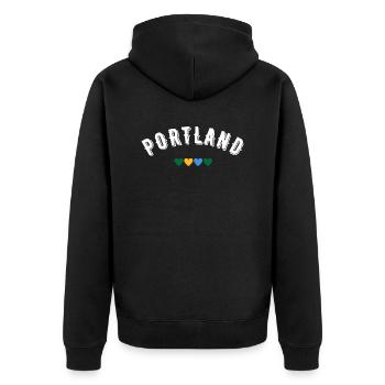 Portland - Veste à capuche bio Premium Unisexe - noir - Dos - Nico (187cm)