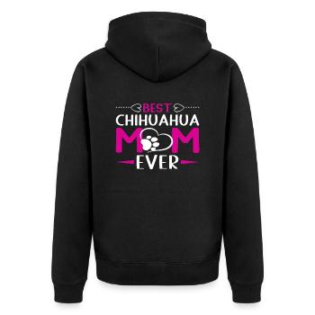 Best Chihuahua Mom ever - Unisex Premium Bio Zip Hoodie - Schwarz - Hinten - Nico (187cm)