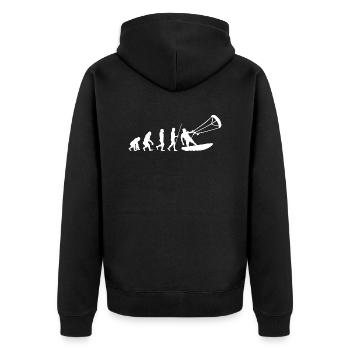 Kitesurfing Gift Idea Water Sports Fun - Unisex Premium Organic Zip Hoodie - black - Back - Nico (187cm)