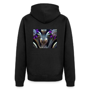 Abstrakt Weiblich - Unisex Premium Bio Zip Hoodie - Schwarz - Hinten - Nico (187cm)
