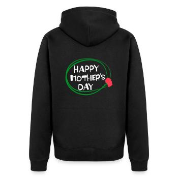 Happy Mother's Day lettering 3 - Unisex Premium Organic Zip Hoodie - black - Back - Nico (187cm)