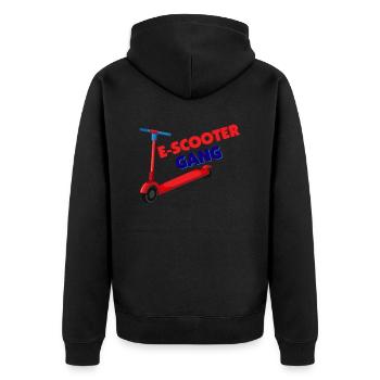 E-Scooter Roller Scooter - Unisex Premium Bio Zip Hoodie - Schwarz - Hinten - Nico (187cm)