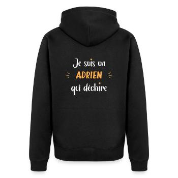 adrien - Veste à capuche bio Premium Unisexe - noir - Dos - Nico (187cm)