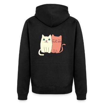L’amour des chats - Veste à capuche bio Premium Unisexe - noir - Dos - Nico (187cm)