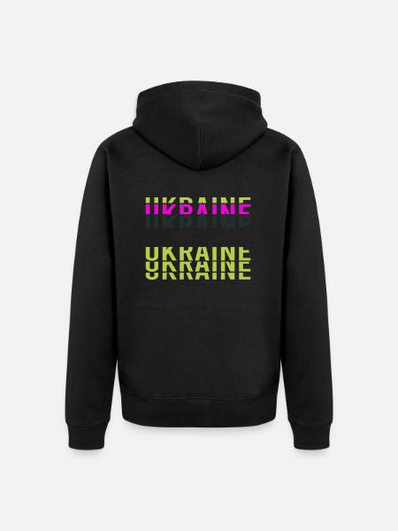 Valeewear - Ukraine - Unisex Premium Organic Zip Hoodie - black