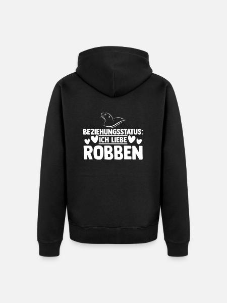 Seehund Seelöwe Robbe - Unisex Premium Bio Zip Hoodie - Schwarz