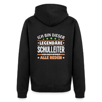 Je suis ce directeur légendaire - Veste à capuche bio Premium Unisexe - noir - Dos - Nico (187cm)