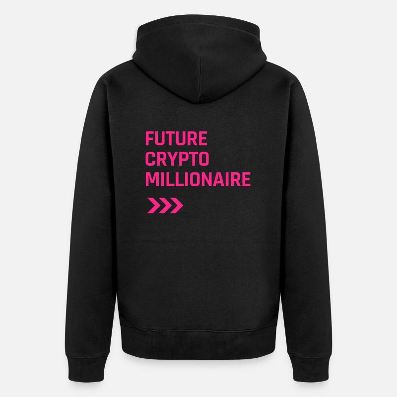 Futur crypto millionnaire - Veste à capuche bio Premium Unisexe - noir