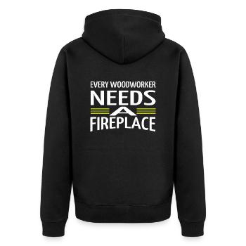 forester badge hearbeat forest work - Unisex Premium Bio Zip Hoodie - Schwarz - Hinten - Nico (187cm)
