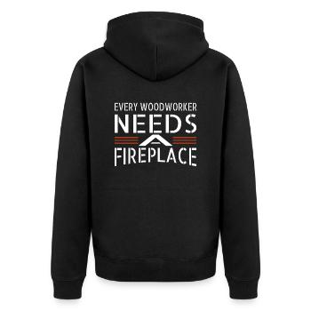 funny quote tools - Unisex Premium Bio Zip Hoodie - Schwarz - Hinten - Nico (187cm)